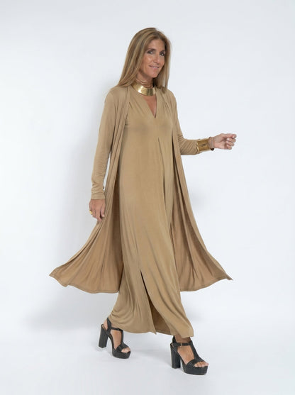 Robe longue élégante avec cardigan offert