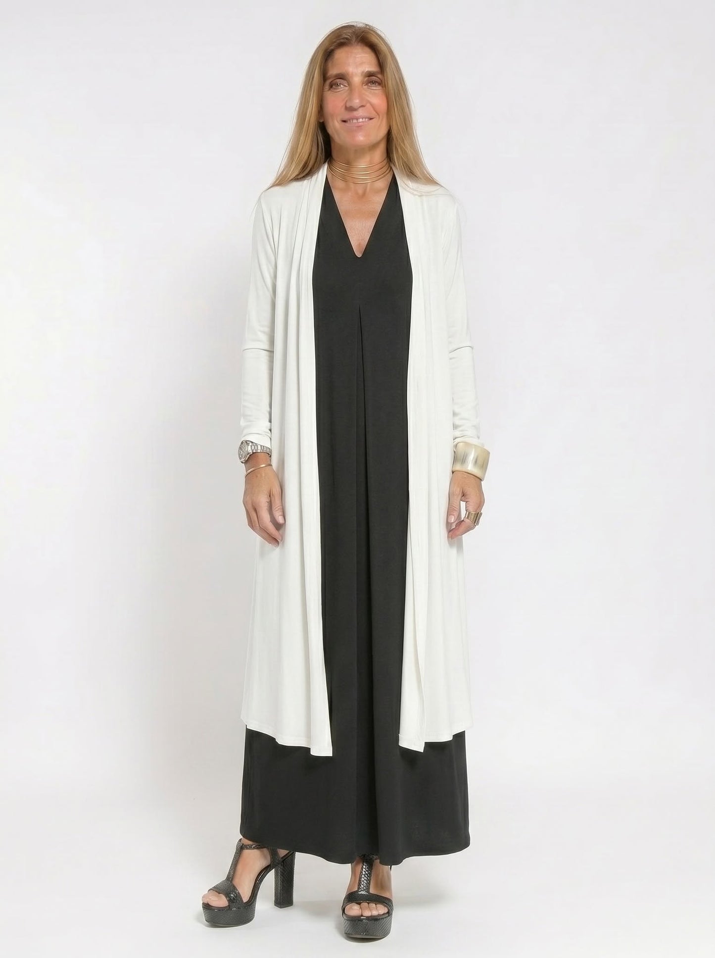 Robe longue élégante avec cardigan offert