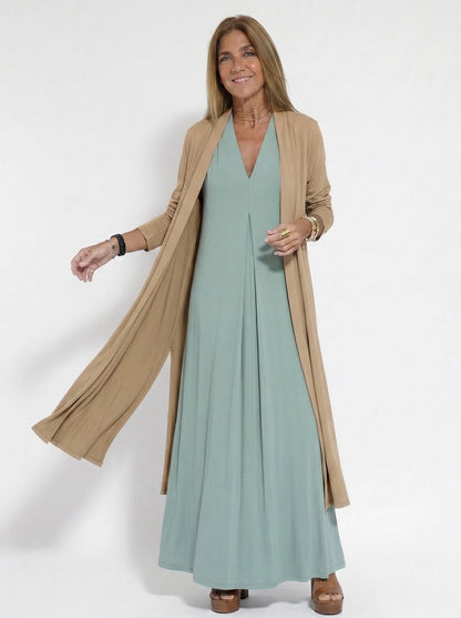 Robe longue élégante avec cardigan offert