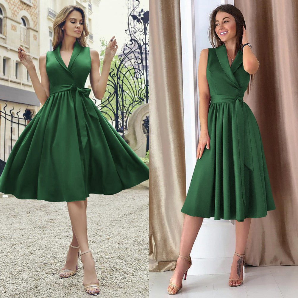 Robe midi cache-cœur élégante