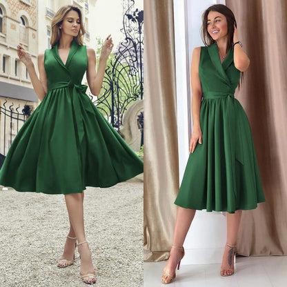 Robe midi cache-cœur élégante