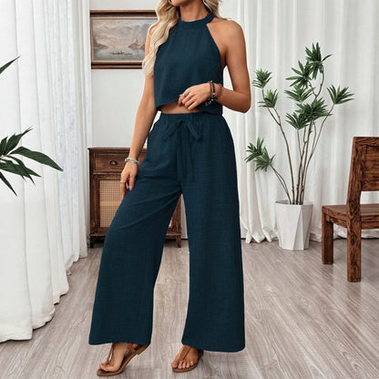 Ensemble top court et pantalon fluide