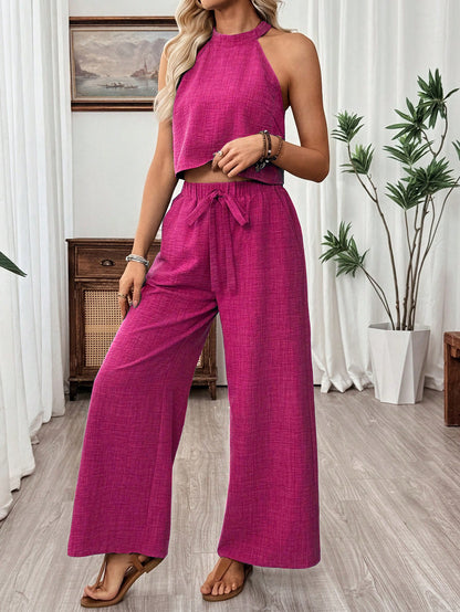 Ensemble top court et pantalon fluide