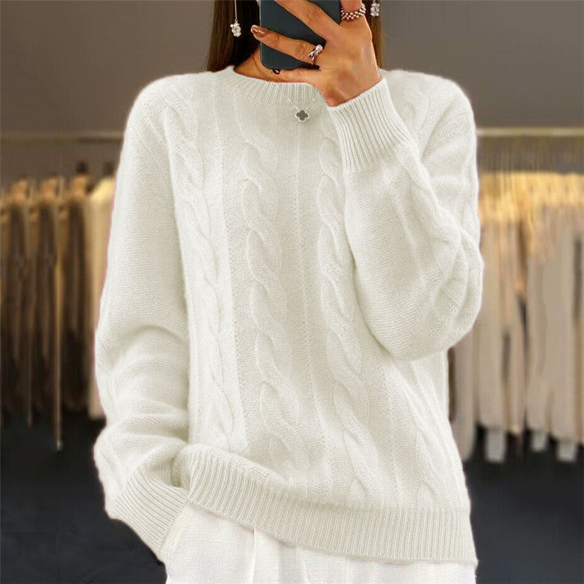 Pull en maille torsadée douce