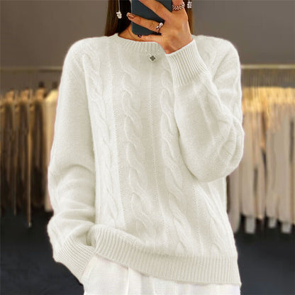 Pull en maille torsadée douce