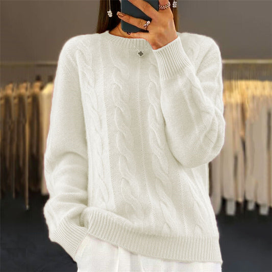 Pull en maille torsadée douce