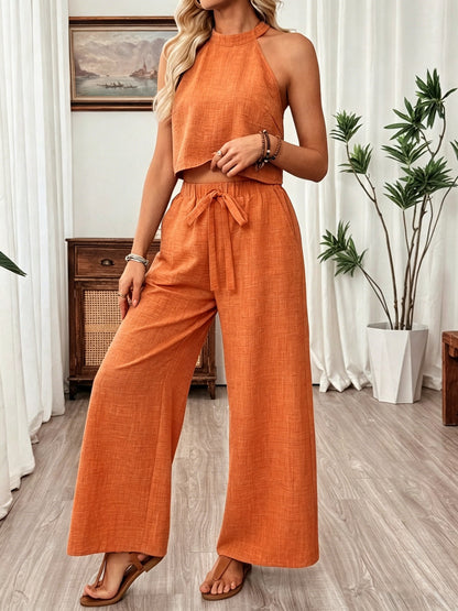 Ensemble top court et pantalon fluide
