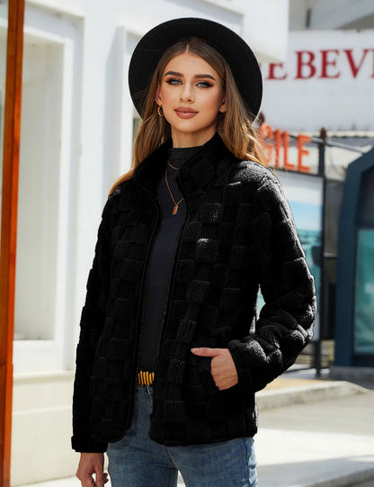Veste douce matelassée à col montant