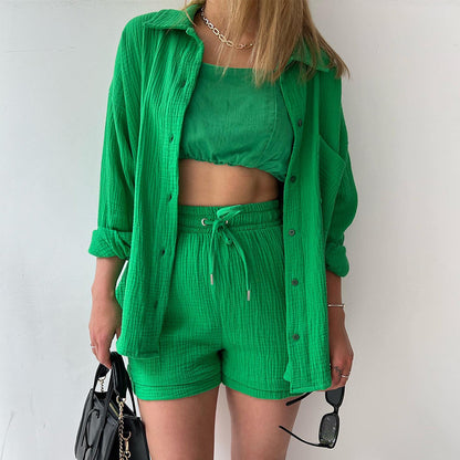 Ensemble chemise légère et short taille haute