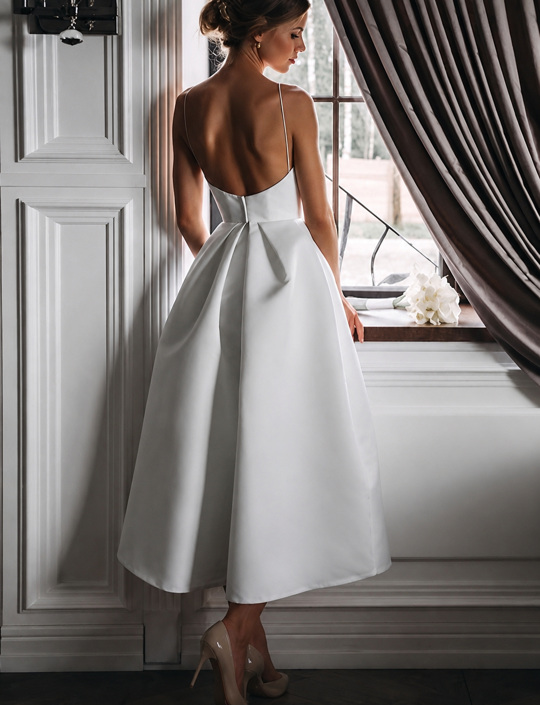 Robe midi structurée à nœud