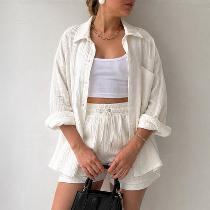 Ensemble chemise légère et short taille haute