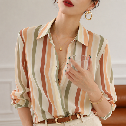 Chemise rayée légère à manches longues