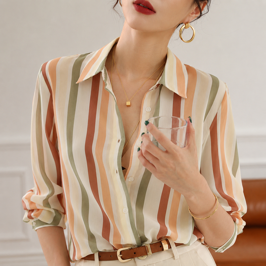 Chemise rayée légère à manches longues