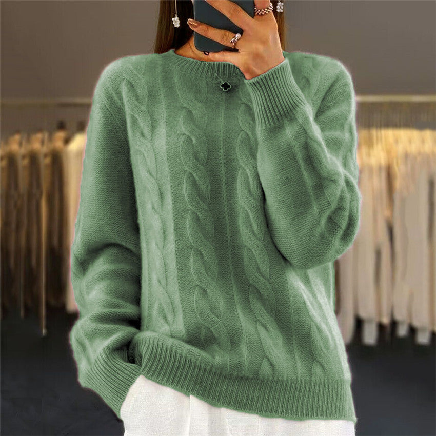 Pull en maille torsadée douce