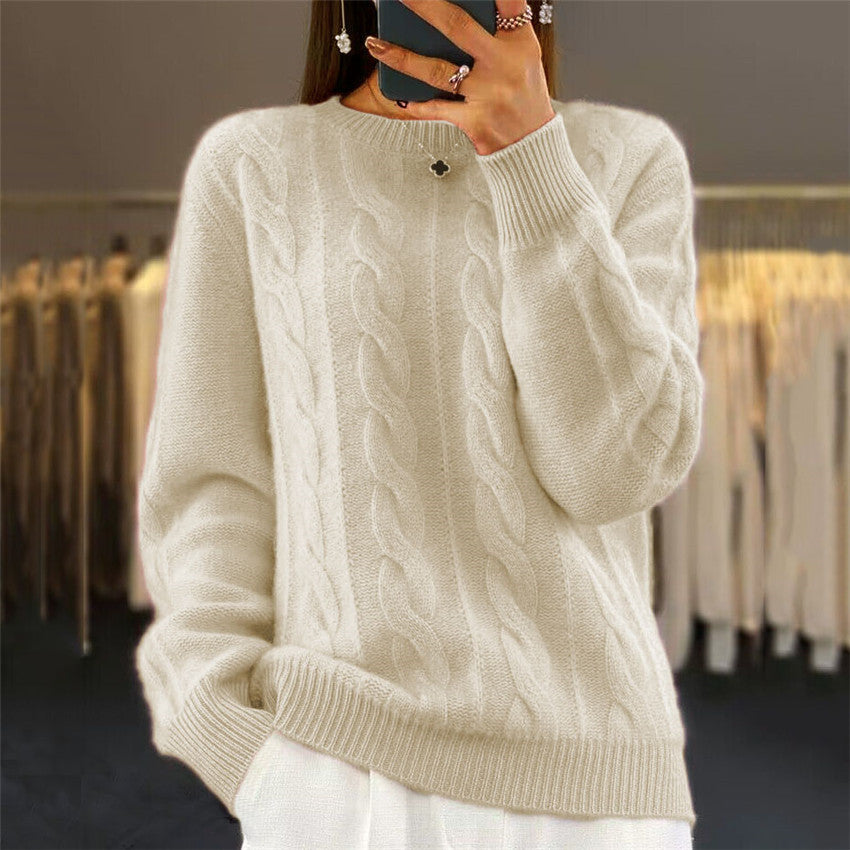 Pull en maille torsadée douce