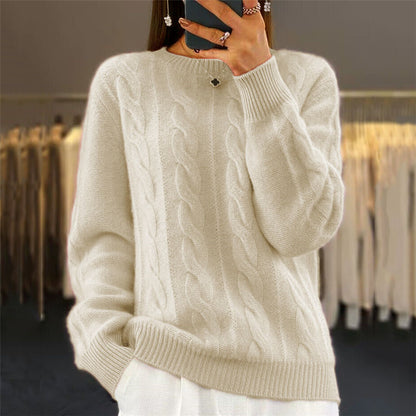 Pull en maille torsadée douce