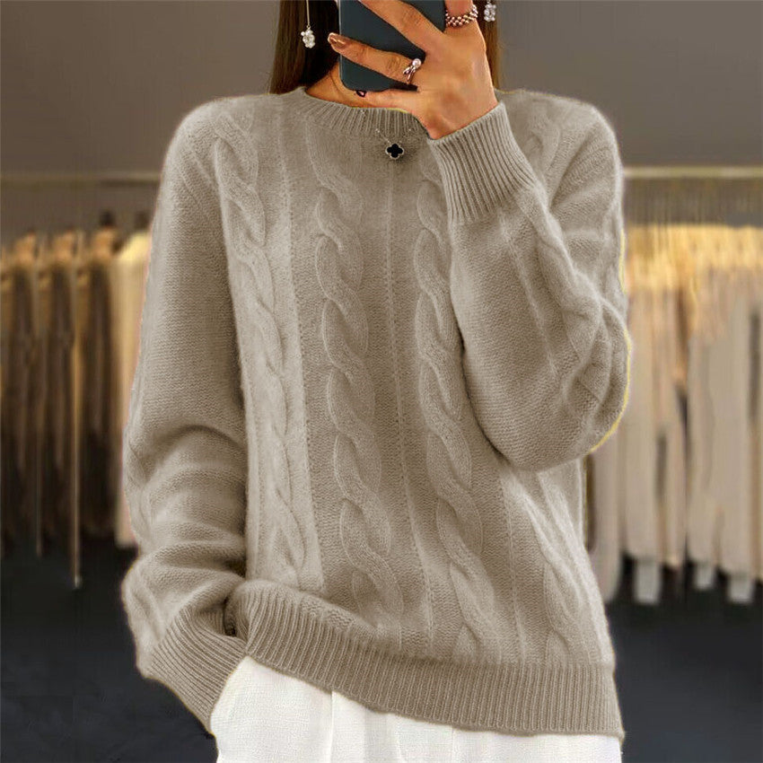 Pull en maille torsadée douce